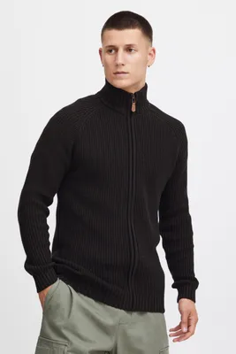 Produktbild von SOLID SDXenos Herren Strickjacke Cardigan Grobstrick Pullover mit Stehkragen 100% Baumwolle Regular fit