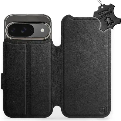 Produktbild von Echtleder Handyhülle für Google Pixel 9, Mobiwear Leather, Schwarz