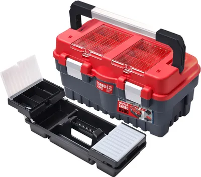 Produktbild von Werkzeugkoffer XS | HxBxT 11x39x60cm | Polypylen | Schwarz/Rot