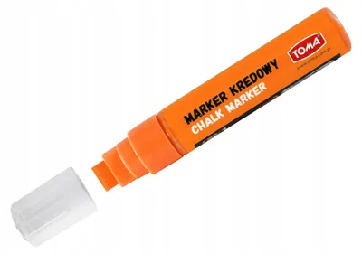 Produktbild von TOMA Orange Kreidemarker trocken abwischbar für Glas Tafeln