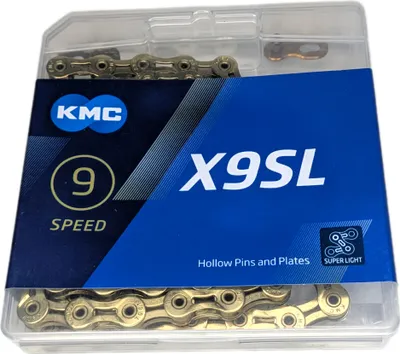 Produktbild von KMC X9SL Kette 114 Links 1/2 x 11/128 Gold Fahrrad-Kette 9 Speed Chain