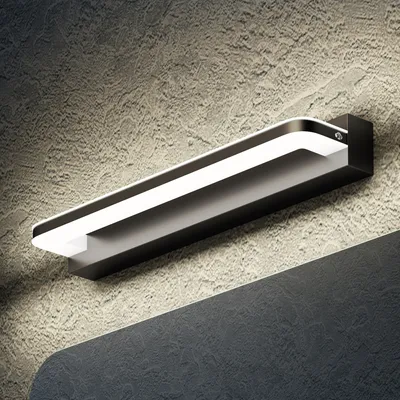 Produktbild von doporro LED Badezimmerleuchte Sandschwarz 40cm - 9W Spiegellampe 4000K (Neutralweiß) - Stylische Wandleuchte für Badbeleuchtung SparkLuxe