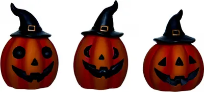 Produktbild von Halloween Kürbis mit Hexenhut Dekofigur 9 cm