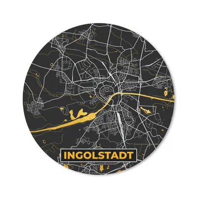 Produktbild von MuchoWow® Mauspad Mousepad Ingolstadt - Karte - Deutschland - Gold - Stadtplan 20x20 cm - Mousepads - Maus Mat - Pad - Mausunterlage - Schreibtischmatte