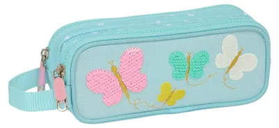 Obrázek produktu pro Dvojitá taška Moos Butterflies, světle modrá, 21 x 8 x 6 cm