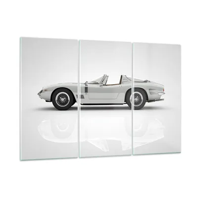 Produktbild von Bilder auf glas - 3 Teile - Sportlich Auto Vintage - 105x70cm - Glasbilder - Wandbilder - Bilder - zum Aufhängen bereit - Wanddekoration aus Glas - Glas Bilder - Wandbild auf Glas - GCE105x70-4872