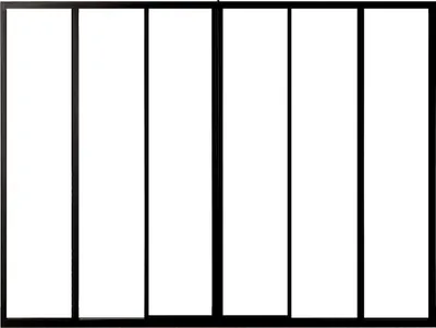 Produktbild von Schwarz pulverbeschichtetes Aluminium verglaste Schiebewand 180x105 cm - RAVENA