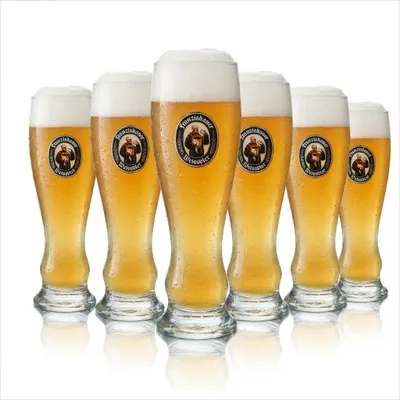 Produktbild von 6x Franziskaner Weißbier Glas 0,3l Hefe Kristall Weizen Gläser Geeicht Gastro