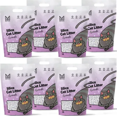 Produktbild von Mersjo Lavendel Silikon Katzenstreu 8x3.8L