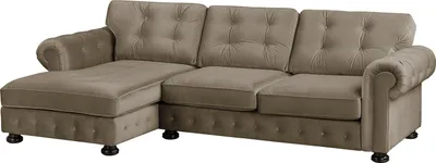 Produktbild von home24 Ecksofa mit Longchair - Samt