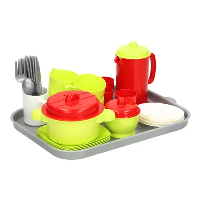 Produktbild von Ecoiffier Picknickset Tablett mit Kaffee- und Speisegeschirr