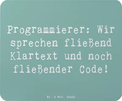 Produktbild von Mr. & Mrs. Panda Mauspad Spruch Programmierer Codeflüsterer - Meeresbrise - Geschenk, pc, Computersprache, Codierung, Berufspassion, Programmiersprachen, mausteppich