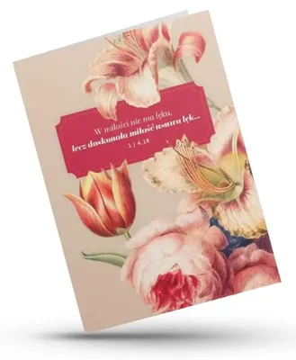 Imagen del producto de Tarjeta plegable "En el amor no hay miedo", con motivos florales