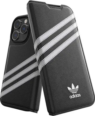 Image de adidas OR Booklet CasePolyuréthanepour iPhone 14 Pro - Noir/Blanc