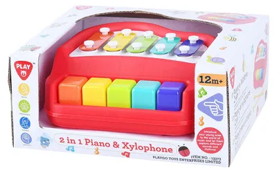 Zdjęcie produktu dla Play 2w1 Pianino i ksylofon zabawkowy instrument muzyczny wielokolorowy