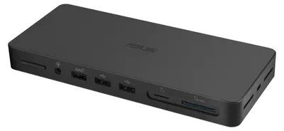 Produktbild von ASUS Triple 4K Thunderbolt 4 Dock DC500, Kabelgebunden, Thunderbolt 4, 96 W, 10,100,1000,2500 Mbit/s, Schwarz, MicroSD (TransFlash), SD