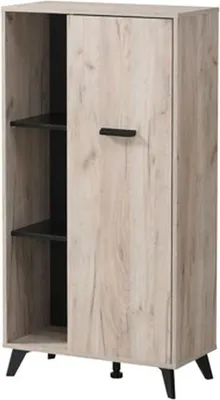 Produktbild von Dmora Vitrine Dolzago 68x33x131h cm Hellbraun Eiche, 4 Regale, eine Tür