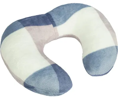 Obrázok produktu pre Cestovný podkovový vankúš – 30 x 35 cm – modrý, sivý