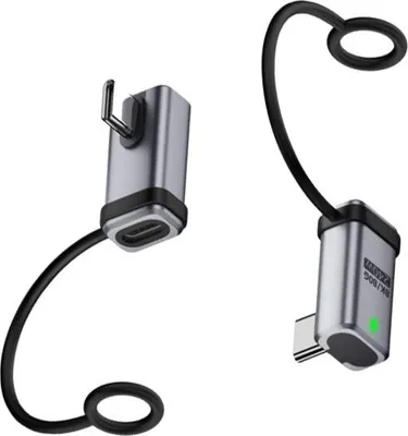 Image de INF Adaptateur USB-C coudé 240W 120Gbps avec lanière (lot de 2) Argent