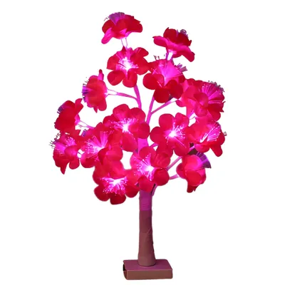 Imagen del producto de Lámpara de mesa con 18 pétalos de flores LED, con alimentación USB y por batería, ideal para dormitorios y decoración, color rosa