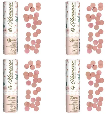 Produktbild von 4 Konfettikanonen roségold Punkte