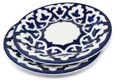 Produktbild von Servierteller Teller für Lagman Pahta Gul Ø 24 cm, 2 Stück, Usbekisches Porzellan