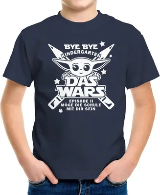 Immagine prodotto di Maglietta bambini ragazzi Bye Bye Kindergarten- The Wars - Episodio 2 Che la scuola sia con te Regalo per il ritorno a scuola Star Moonworks® navy 122-128 (7-8 anni)