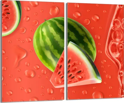 Immagine prodotto di Piastre copriforno 2 pezzi 30x52 Vetro copriforno in Vetroceramica, rosso anguria