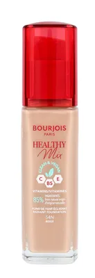 A bottle of Bourjois Healthy Mix foundation against a white background.