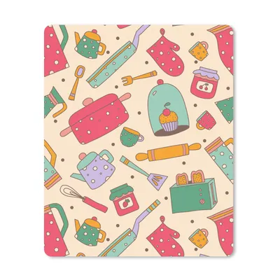 Produktbild von MuchoWow® Mauspad Mousepad Küche - Tee - Muster 19x23 cm - Mousepads - Maus Mat - Pad - Mausunterlage - Mauspads - Spielen