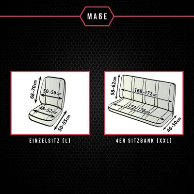 Immagine prodotto di Coprisedili auto Coprisedili universali per Ford Transit V (10-13) Nero 6 Sedili
