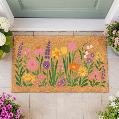 Produktbild von Omgoods - Fußmatte mit Wildblumendesign, 40 x 76 cm