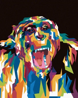 Produktbild von Zuty - Malen nach Zahlen - FARBIGER GORILLA, 40x50 cm, mit Keilrahmen (bereits gespannt)