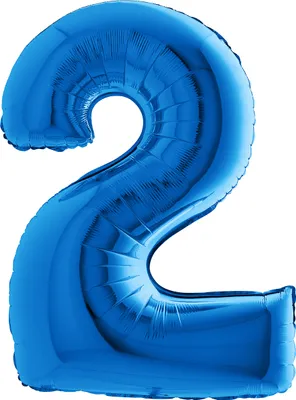 Produktbild von Riesenzahl Folienballon 40"/102cm | Blau Zahl: 2