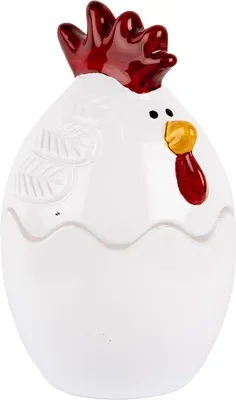Produktbild von Clayre & Eef Glastopf Huhn Ø 6x9 cm Weiß Glas