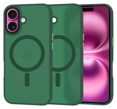 Zdjęcie produktu dla Techsuit Etui HaloFrost MagSafe Series do iPhone 16 Plus – ciemnozielone