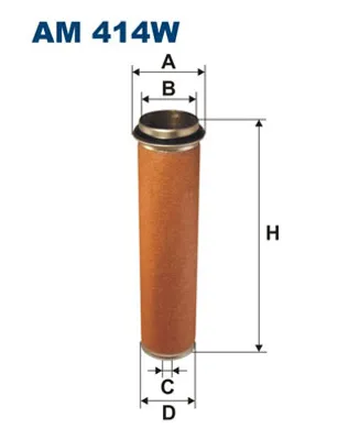 Produktbild von FILTRON Sekundärluftfilter rund, Höhe 345mm, Außendurchmesser 90mm, Innendurchmesser 17mm