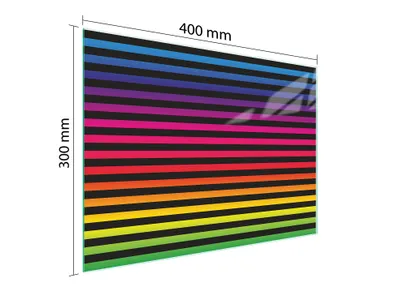 Produktbild von Schneidebrett Herdabdeckplatte Multiglasschneidplatte 40x30 cm Bunt Streifen
