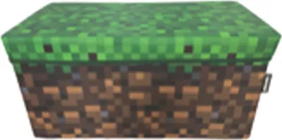 Image de MINECRAFT - Sièges et rangements, pouf avec espace de rangement, design bloc d'herbe
