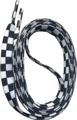 Produktbild von SNORS bedruckte Schnürsenkel flach - KARO WEISS - 10mm - 140cm