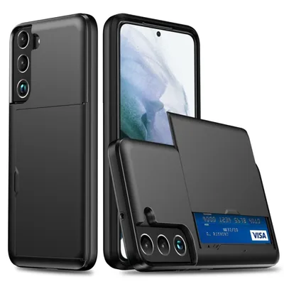 Immagine prodotto di Custodia protettiva per Samsung Galaxy S22 5G con scomparto per carte, colore: nero