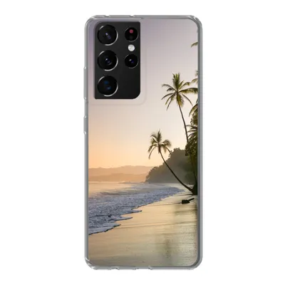 Produktbild von MuchoWow® Handyhülle Schutzhülle Hülle für Samsung Galaxy S21 Ultra Strand - Meer - Palme Silikon Softcase Handy Hülle - Mobiltelefon