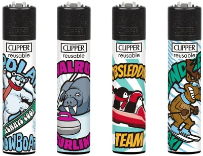 Produktbild von Clipper Feuerzeug 4er Set Winter Sports 4