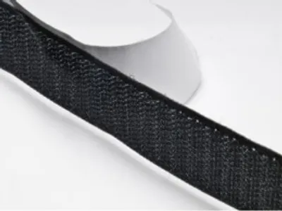 Obrázek produktu pro Suchý zip samolepící 30mm černý, metráž, háčky / 1 m