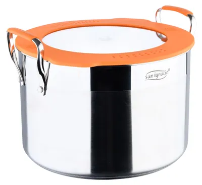 Kochtopf 24 cm Edelstahl mit Deckel, 7 Liter, Induktion