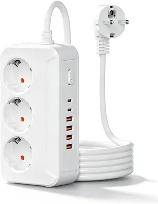 Zdjęcie produktu dla Listwa zasilająca USB-C - 2500W - 3 gniazda - kabel 1,8 m