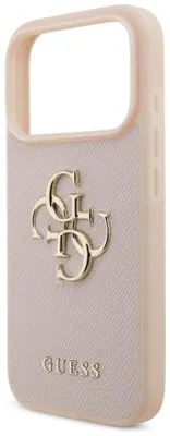 Obrázok produktu pre Guess – Hardcase 4G Grained Big and Classic Logo obal na iPhone 17 Pro – ružový