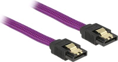 Produktbild von DeLOCK 83689, 0,2 m, SATA III, Männlich/Männlich, Violett, Gerade, Gerade