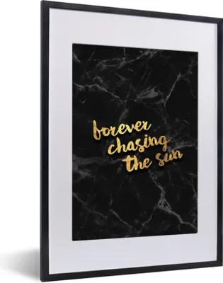 Produktbild von MuchoWow® Gerahmtes Poster Zitate - Sonne - Gold - Marmor 30x40 cm - Poster mit Schwarzem Bilderrahmen Wandposter Rahmen Foto Bilder - Wandposter Schlafzimmer