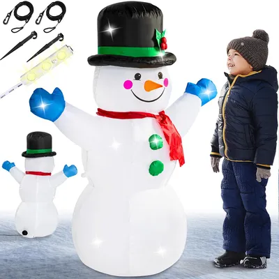 Immagine prodotto di MONZANA®  Pupazzo di Neve Gonfiabile XL 120cm Illuminazione LED Decorazione Natalizia Giardino Addobbi Interni Esterni